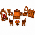 Premium Wooden Doll House Bedroom Furniture Set