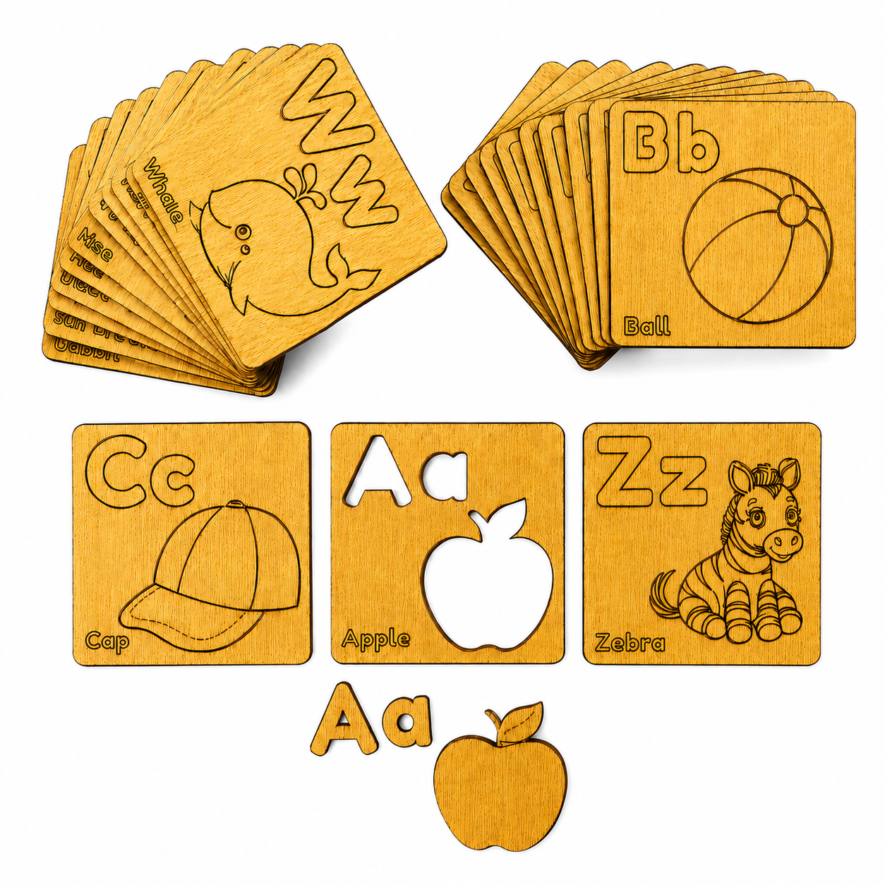 A–Z Alphabet Tracing Stencils with Puzzles
